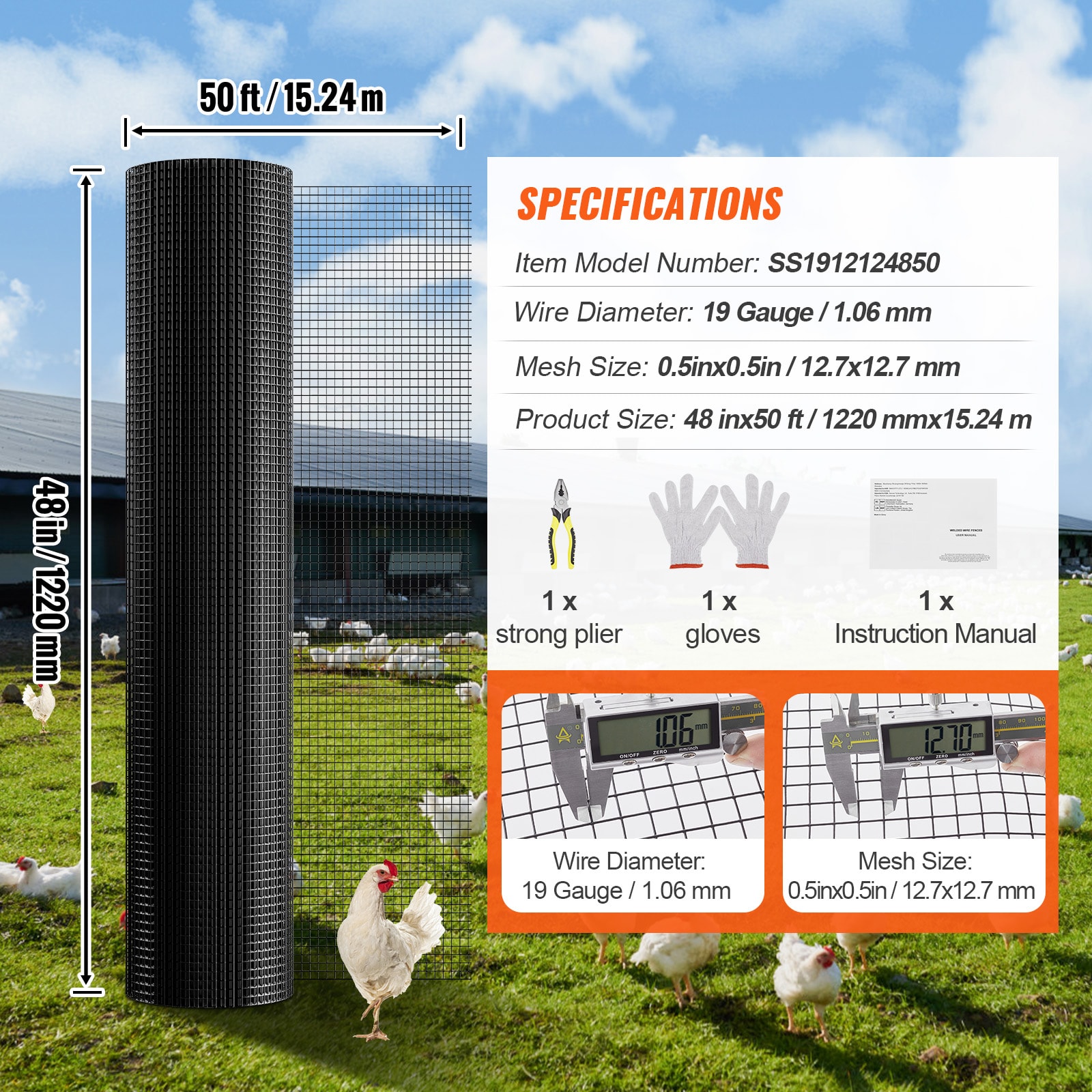 Galvanized Wire Mesh For Chicken Coop And Garden Fencing Roll_voghion.com